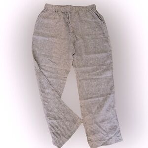 Chelsea & Theodore Linen Striped Pant - XL gray /cream striped , all linen